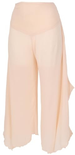 GURU SHOP Palazzobyxor, vida boho-sommarbyxor, vida byxkjol – rostorange dam, dam, Beige, 38