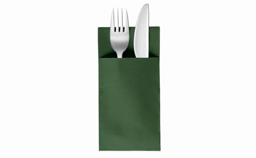 VelaHub Soft Point 50 Besteckservietten, Hochwertige, Einwegserviette, 39x38 cm, Grün