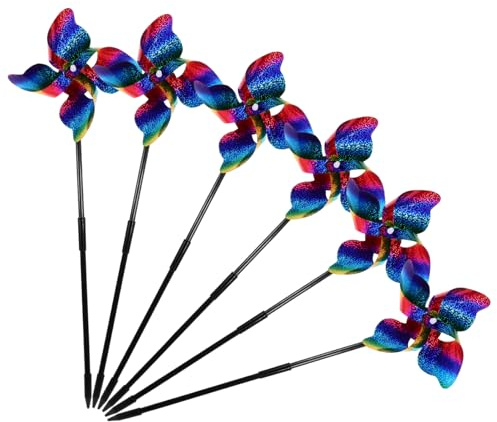 POPETPOP 6 Piezas Molinos Reflectantes para Jardín de Decoración de Patio Espantapájaros para Aves Adornos de Jardín con Diseño Elegante y Funcionalidad para