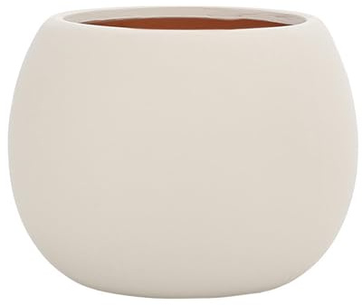 Nordic - Maceta de cerámica simple y colorida - Maceta redonda transpirable para suculentas y plantas verdes - Jarrón de terracota beige para interiores - Elegante decoración del hogar