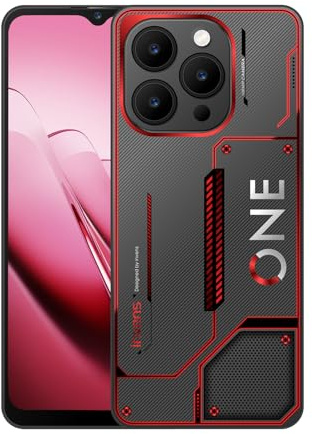 invens Note 12P Smartphone Ohne Vertrag, 16GB RAM 128GB ROM, 6.56 HD+ Display, 48MP+8MP Kamera, 5000mAh Akku, Android 15 Handy günstig, Dual SIM, 5GHz WLAN, Face ID/Fingerabdruck/GPS (Cyber Red)