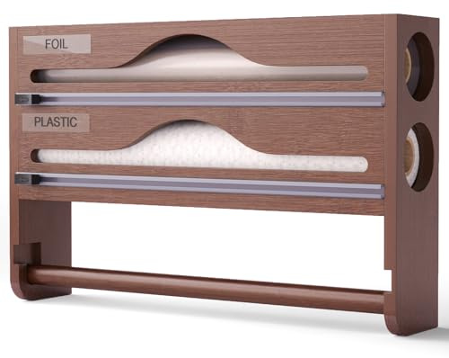 carta per alimenti,dispenser di pellicola in alluminio con taglierina e porta cucina, porta rotoli alluminio e pellicola,supporto portaoggetti per parete/cassetto da cucina
