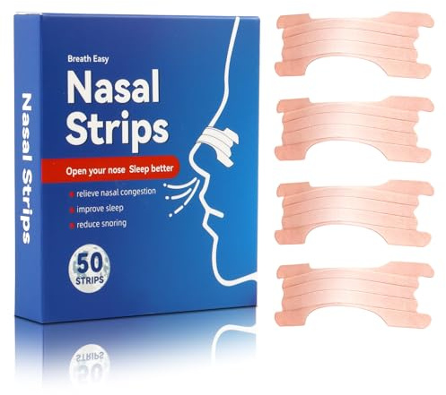 Nasenpflaster Schnarchen,50 Stück Schnarchstopper Nasenpflaster,Nicht Schnarchende Pflaster Verbessern die Atmung,Förderung der Schlafqualität