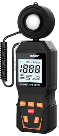Digital ljusmätare Max 200 000 Lux Luxmeter Luminans Lux Fc Test Illuminometers Fotometer Auto LCD Illuminometer för inomhusbruk utomhus