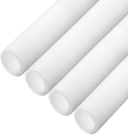 QUARKZMAN 4 Stück Rohrisolierschaumrohr 40mm Außendurchmesser 3 Fuß Weiß | geteiltes Rohrummantelungssystem, 15mm 9/16 Zoll Innendurchmesser, Frostschutz für Kupferrohre