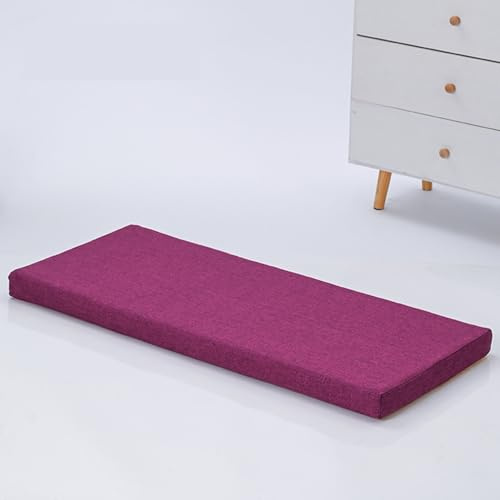 uyeoco Cuscini Imbottiti per Panche da Esterno/Interno – Lino e Cotone Antiscivolo con Fibbia – 120x40 100x40 80x40 – Cuscino per Panchina per Giardino,Sagre,Birrerie e Cucina(Medium violet,30x145CM)