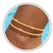Chihayafuji Fußkettchen für Damen Silber 925 Gold Verstellbares Wasserfest Herz Doppelte Stapelbar Fussketten Sommer Strand Fußkette Schmuck Geschenk Mädchen Frauen