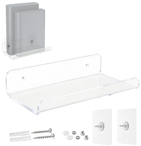 NEWZEROL Support Mural pour Routeur Telekom Speedport 7, Matériau Acrylique de Haute Qualité, Adhésif sans Perçage, Gain de Place et Support Stable pour Modem Fibre Optique Wi-FI 7 - Transparent