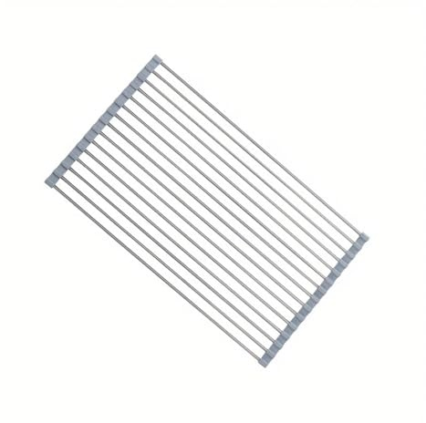 Roll up Dish Drying Rack Roll Up Dish Drying Rack, Kitchen, Stainless Steel Sink, Foldable Drain(Light Grey)
