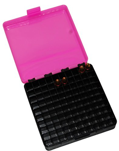 Odeon Case Patronenbox 9 mm Luger /.380 Auto für 100 Patronen Patronen Box Ammo Box für Wiederlader (Pink)