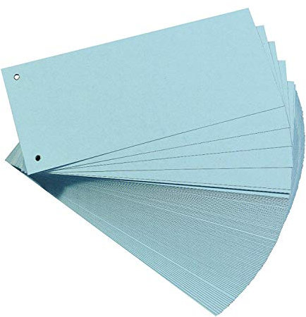 Falken Karton-Trennstreifen 10,5 x 24 cm 100er Pack blau Trennlaschen Trennblätter Ordner Register Blauer Engel (Standard - 300er Pack)