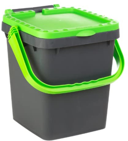 Ecoplast | Pattumiera per Raccolta Differenziata 20 Lt, Bidone Spazzatura in Plastica Riciclata, Verde, 34,5x34,5x34,5, Made in Italy