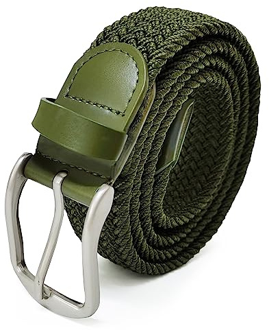 Glamexx24 Unisex Elastischer Gürtel Herren Damen Stretchgürtel Geflochtener Dehnbarer Stoffgürtel, Breite 3.5cm, Länge 90cm bis 155cm