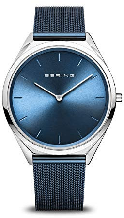 BERING Unisex Uhr Quarz Movement - Ultra Slim Collection mit Edelstahl und Saphirglas 17039-307 - 3 ATM