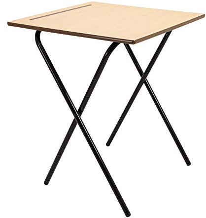 Office Hippo Folding Desk - Small Folding Table for Small Spaces, Study or Work - Beech, 60 x 60 x 72 cm
