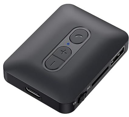 Faeymth Trasmettitore Ricevitore Audio Bluetooth 5.4 Scheda TF U-Disk USB Riproduci Adattatore Wireless per Musica Stereo AUX da 3,5 mm con Microfono