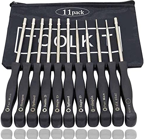 11 Pcs Carburetor Adjustment Tool Screwdriver Kit for Common 2 Cycle Carburator Adjusting Small Engine Carb Tune up Adjusting Tool, Carburetor Adjuster Tool - Carb Tool Kit (band black Tool bag)