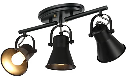 SEEBLEN 3-Lights Ceiling Track Lighting Fixtures Can Used for Mirror Front Wall Lights, Adjustable Ceiling Spotlight 3-Light Vanity Lamp