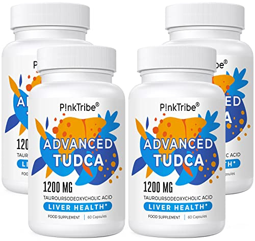TUDCA (Tauroursodeoxycholic Acid) Liver Support Supplement 4 Pack - 1200mg Per Serving, for Detox and Cleanse and Digestive Health, 240 Capsules