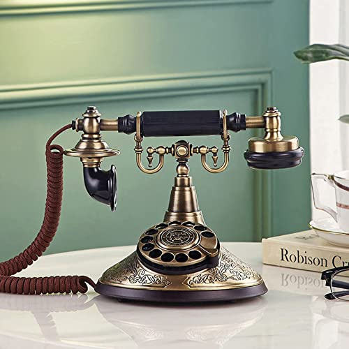 WangXLDD Telefono Decor Rotary Dial Telefono, Retro Telefono Anni '30 Vintage Telefono, Vecchio Telefono Antico con Filo Telefono fisso per Casa/Ufficio
