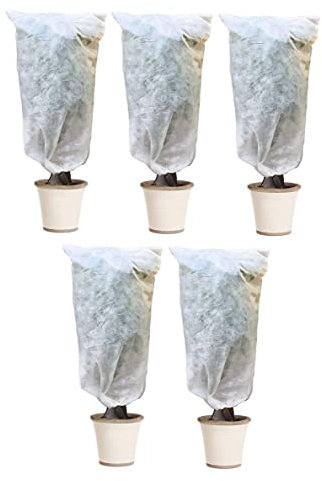 Truoli Pack of 5 Large Frost Protection Winter Fleece Jackets Cover Protect Plant Shrub 125cm x 80cm