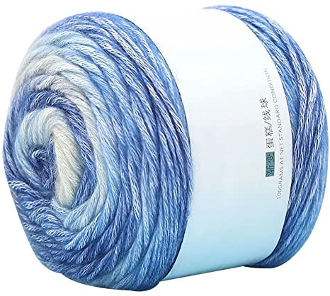 BYNYXI 100g Baumwollgarn Farbverlauf zum häkeln, Multicolor Strickwolle Häkelwolle Weiche Wolle zum Häkeln Handstrickgarne DIY Baumwolle Garn zum Häkeln von Socken, Mützen, Schals, Pullovern