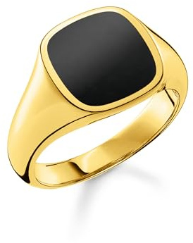 THOMAS SABO Ring klassisch schwarz-gold 925 Sterlingsilber, 750 Gelbgold Vergoldung
