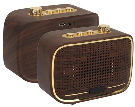 VGEBY Haut-Parleur Rétro, Design Portable Vintage, Son Clair, compatibilité Totale avec Les Téléphones Mobiles, Ordinateurs, Tablettes VR