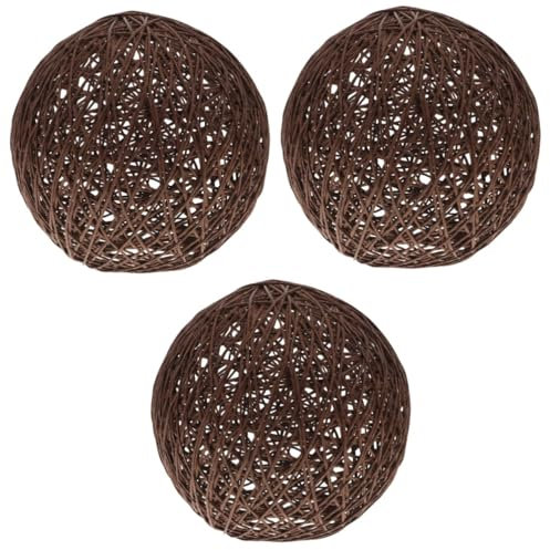 BESTonZON 3stücke Rattan Lampenschirm Für Tisch Und Deckenleuchten Handgefertigt Aus Natürlichem Material Für Wohnzimmer Schlafzimmer Und Büros ø Warmes Diffuses Licht