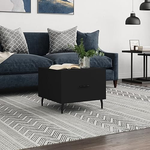 Couchtisch, Nachttisch Konsolentisch Beistelltisch Pflanzenhocker Geeignet für Teestube Aufenthaltsraum Büro Versammlungsraum Schwarz 50x50x40 cm Holzwerkstoff