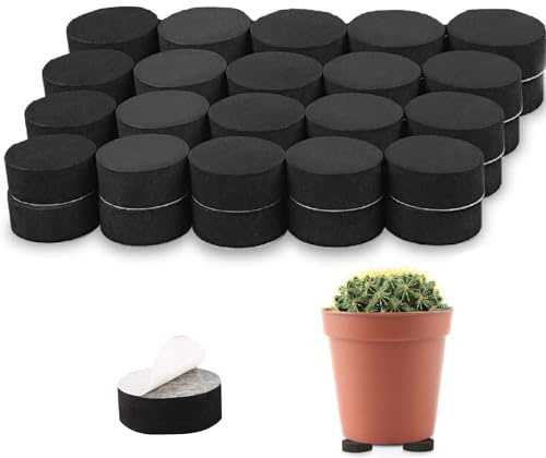 PSFXBM 40PCS Invisible Plant Pot Feet, Pads Round Black Flower Pot Feet Risers with Strong Self Adhesive Pads For Indoor And Outdoor Plant Pots And Furniture For Better Water Drainage