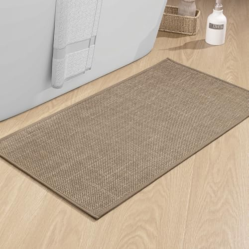 chakme badrumsmatta 43 x 81 cm, halkfri badmatta med gummi baksida badmatta tvättbar rutschfast badmatta badmatta badrumsmatta duschmatta brun