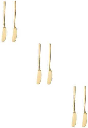 Mikinona 6 Stk Mehrzweckschneider Butter-Werkzeug Spachtel aus Stahl Buttermesser Butterbesteck küchenutensilien ausstechplatte buttercreme brausetabletten Butterschneider Käseklinge Golden