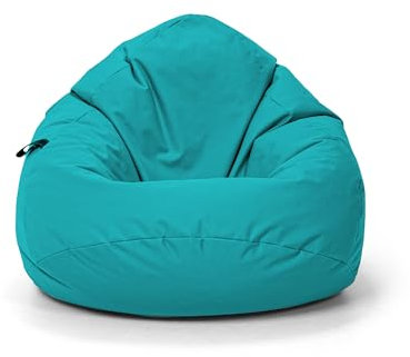 Nadimaideal Sitzsack Tropfenform Kastanie | Bodenkissen für Kinder & Erwachsene | Indoor & Outdoor | Gaming Sitzsack - Sitzkissen - Beanbag | Füllung EPS Perlen (Türkis, XL-Durchmesser 77 cm)