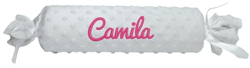 Various Cojin Espuma Personalizado para bebé Recien Nacido, Personalizado con su Nombre Bordado (Gris)