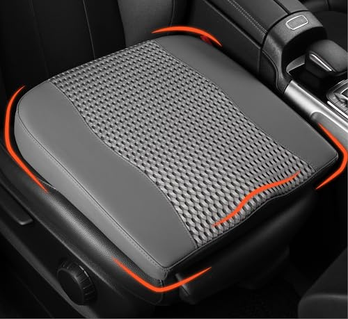 Lofty Aim Sitzkissen Auto, Memory-Foam-Autositzkissen für Lange Fahrten | Bequemes Autositzkissen zur Druckentlastung, erhöht die Sitzposition, für Auto und Bürostuhl, 4D-Mesh Dunkelgrau