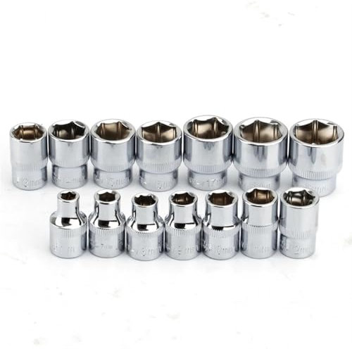 VNSMM werkzeugkoffer 14-teiliges 3/8-Zoll-Steckschlüssel-Set, 6, 7, 8, 9, 10, 11, 12, 13, 14, 15, 16, 17, 18, 19 mm, 6-Punkt-Steckschlüssel-Bit-Adapter, Auto-Reparatur-Werkzeuge steckschlüsselsatz