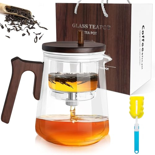 800ml Enchanti Tea Pot, Semi-Automatic Large Capacity Magic Teapot with Intelligent Water Separation Function Removable Witchcraft Teapot Crafted from Premium Borosilicate Glass (27.05oz)