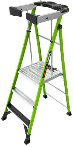 Little Giant Fortress Stepladder with 3 Steps Fiberglass with Fibreglass Platform, Height 19303