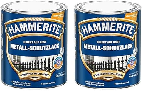 Hammerite Metallschutzlack glänzend silber 750ml (Packung mit 2)