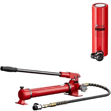 Martinetto idraulico con corsa da 6 pollici/150 mm, martinetto idraulico, kit martinetto con pompa manuale CP-700, cilindro di sollevamento a semplice effetto for ponti, macchinari, edilizia(10T jack+