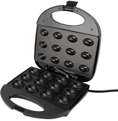 Walnut Cookie Mold Maker 12, Non Stick Double Sided Walnut Cookie, Walnut Cookies Mold Press Grill For Flapjacks, Walnut Cookie Maker Electric Non Slip Feet, Nut Cookies Black
