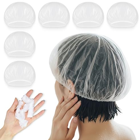 100 Stück Einweg Duschhauben Transparente, elastische, wasserdichte Haarkappen für Damen & Herren Ideal für Dusche, Reisen, Hotel, Friseursalon, Spa, Camping, Haarpflege, Schutz, Haushalt