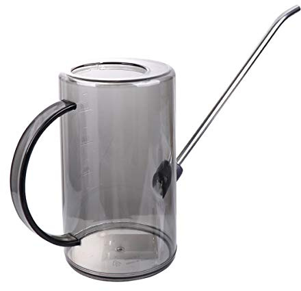UKCOCO Arrosoir Portable à Long Bec Inoxydable Noir Transparent Kettle de Jardin avec Capacité pour Plantes Intérieur et Extérieur Pratique pour Jardinage Nettoyage