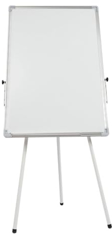 Lavagna bianca con treppiede di alta qualità, con supporto 91 x 61 cm, regolabile in altezza (60 – 130 cm) + lavagna magnetica, inclusa penne e gomma