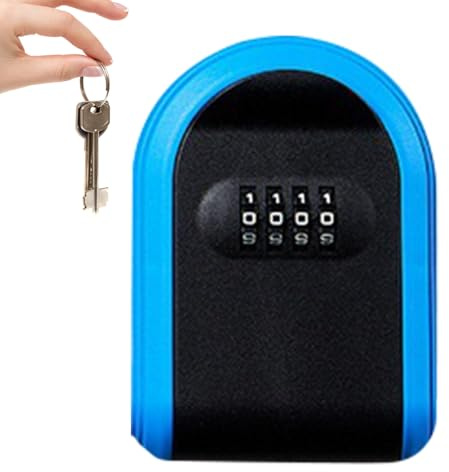 Scatola con lucchetto con chiave sicura - Alloggiamento per conservazione resistente alle intemperie, blocco con codice a 4 cifre Sicuro, a prova di tasti pesanti con password reimpostabile, serratura