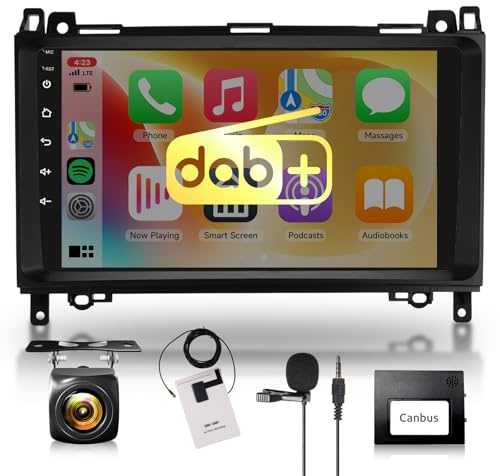 【Dab+】 8 Core 4+64G Android Radio Coche para Mercedes Benz Class A W169 Class B W245 W639 Vito W639 Viano W906 Sprinter 9 Pantalla Wireless Carplay Android Auto Mirror Link Bluetooth FM/RDS WiFi GPS