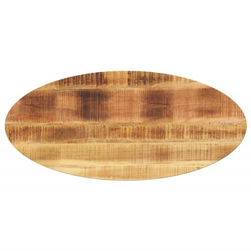 Qnhdfrt Piano in legno massello di mango 100 x 40 x 2,5 cm, ovale, robusto e durevole, con venature naturali, piano di ricambio per cucina, soggiorno ed esterni