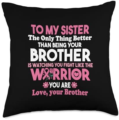 to My Sister Watching You Fight Breast Cancer from Brother Throw Pillow