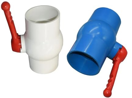 1pcs 20~90mm Thread and Socket Type PVC Ball Valve Garden Irrigation Fittings Switch DN15/20/25/32/40/50/65/80(Thread,50mm)